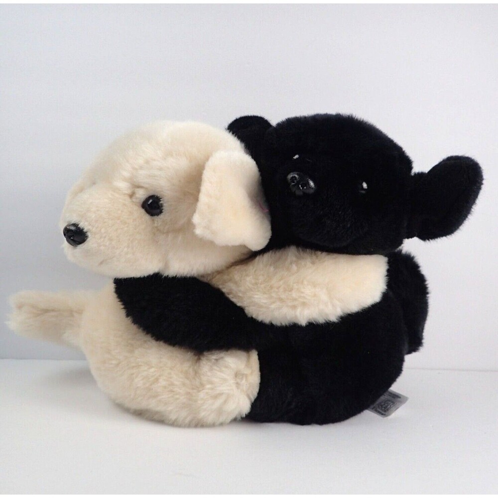 Fiesta Best Friends Fur-ever Plush Black & Yellow Labrador Puppies 8" Dogs